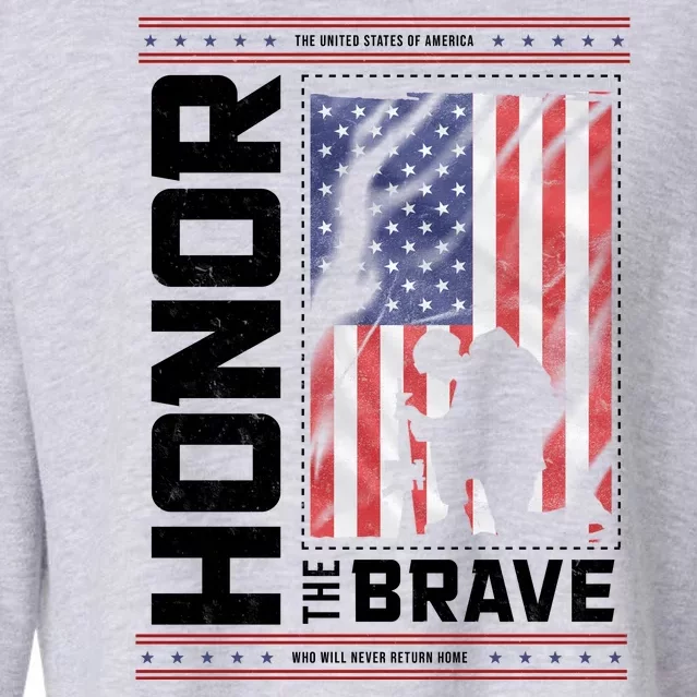 Honor The Brave Who Will Never Return Home Usa Memorial Day Patriotic Cropped Pullover Crew