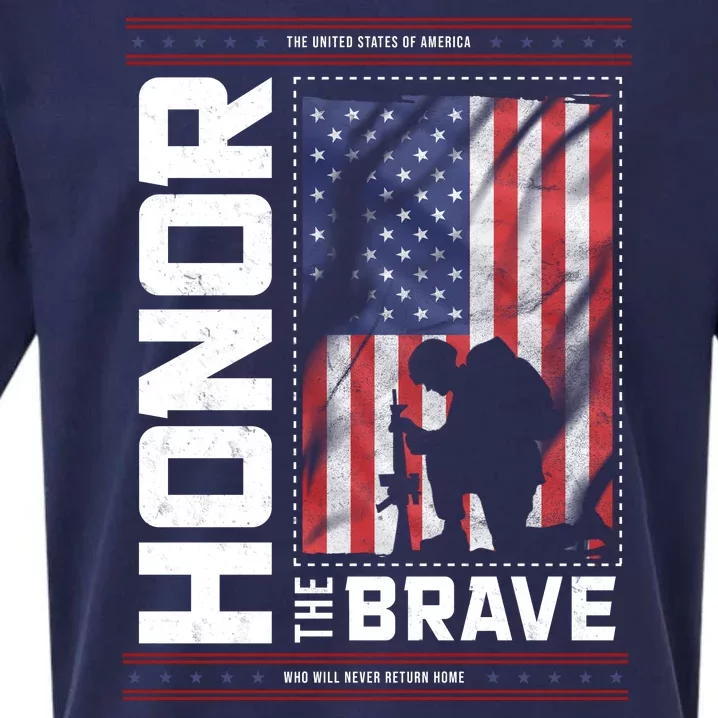 Honor The Brave Who Will Never Return Home Usa Memorial Day Patriotic Sueded Cloud Jersey T-Shirt