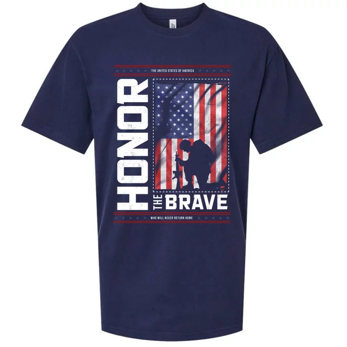 Honor The Brave Who Will Never Return Home Usa Memorial Day Patriotic Sueded Cloud Jersey T-Shirt