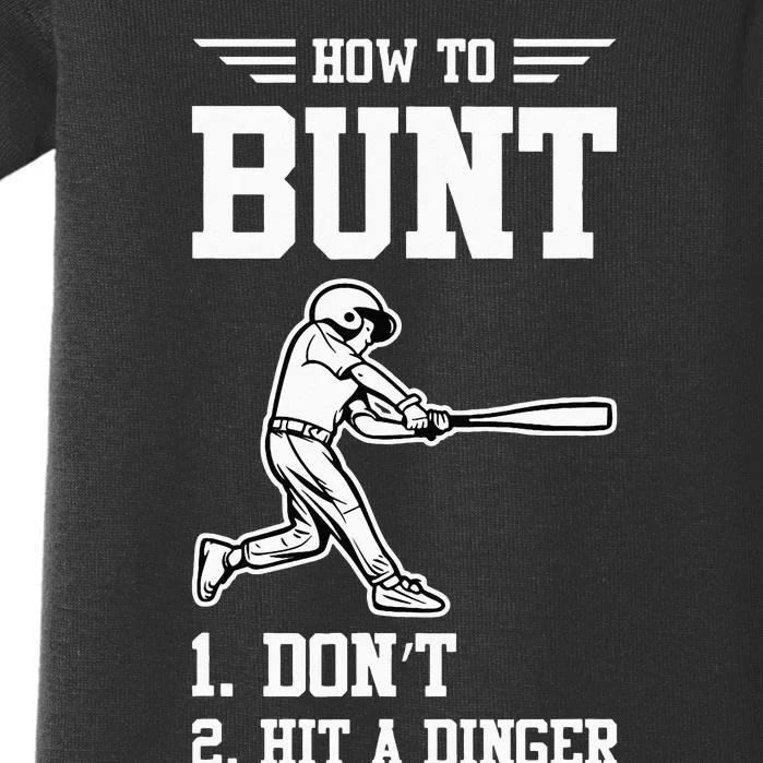 How To Bunt Batter Baseball Men Catcher Pitcher Baby Bodysuit