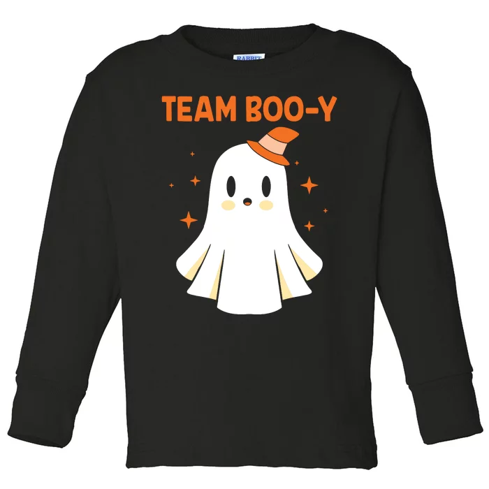 Halloween Team Booy Team Boy Gender Reveal Toddler Long Sleeve Shirt