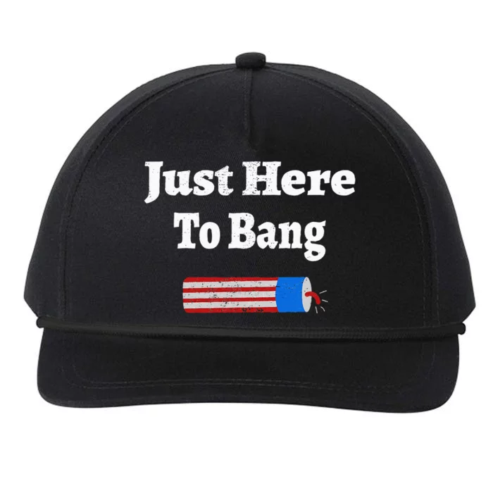 Here To Bang 4th Of July Independence Day Fireworks Snapback Five-Panel Rope Hat