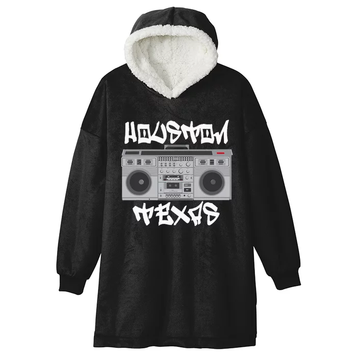 Houston Texas Boom Box Hooded Wearable Blanket