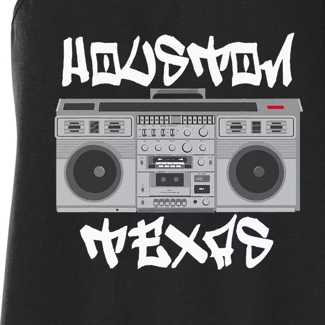 Houston Texas Boom Box Women's Racerback Tank