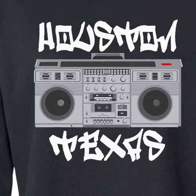 Houston Texas Boom Box Cropped Pullover Crew