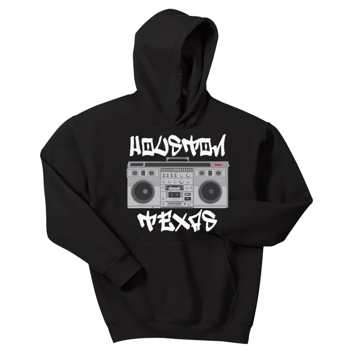 Houston Texas Boom Box Kids Hoodie