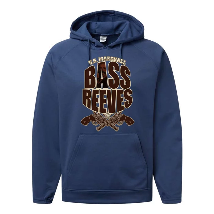 Historically Tee Bass Reeves Great Gift Black Small Performance Fleece Hoodie