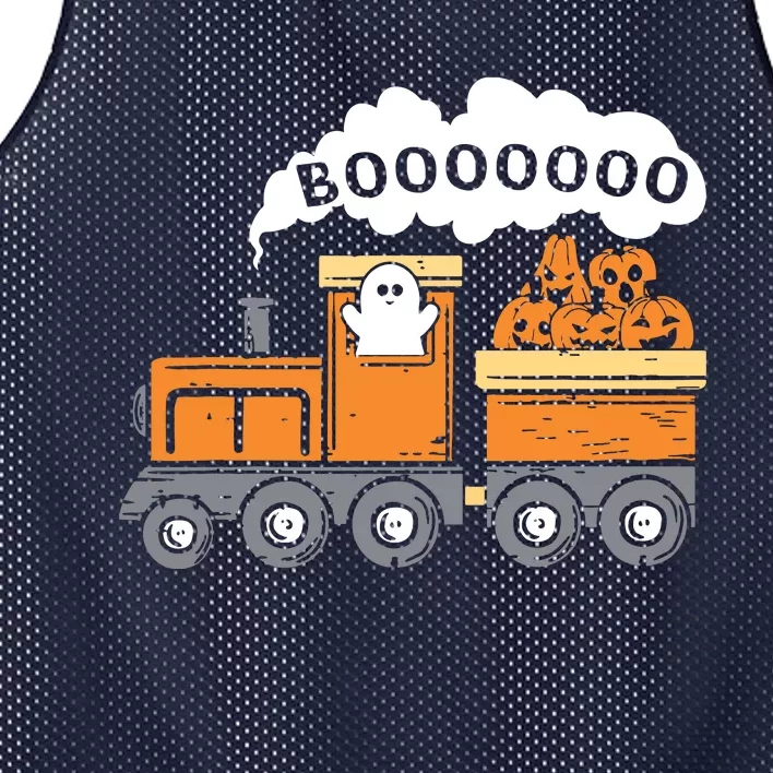 Halloween Train Boo Funny Ghost Pumpkin Kids Boy Mesh Reversible Basketball Jersey Tank