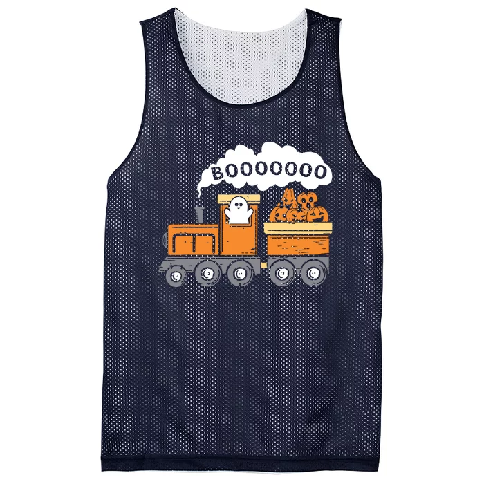 Halloween Train Boo Funny Ghost Pumpkin Kids Boy Mesh Reversible Basketball Jersey Tank