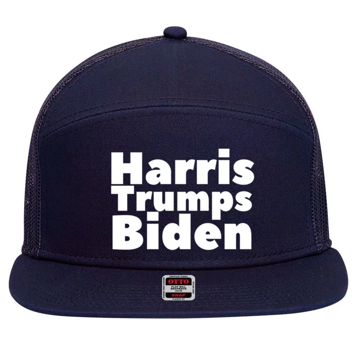 Harris Trumps Biden Gift 7 Panel Mesh Trucker Snapback Hat