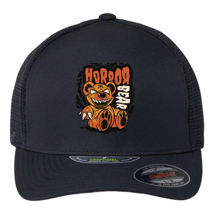 Horror Teddy Bear Flexfit Unipanel Trucker Cap