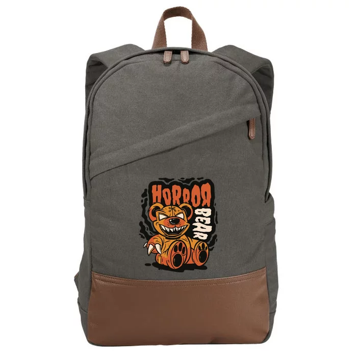 Horror Teddy Bear Cotton Canvas Backpack