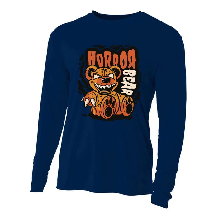 Horror Teddy Bear Cooling Performance Long Sleeve Crew