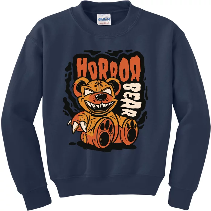 Horror Teddy Bear Kids Sweatshirt