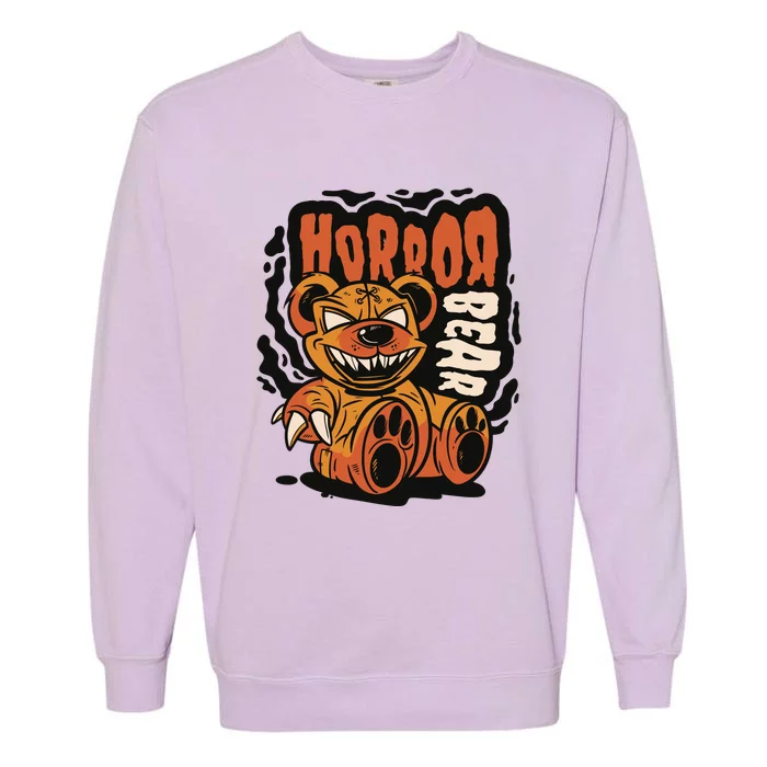 Horror Teddy Bear Garment-Dyed Sweatshirt