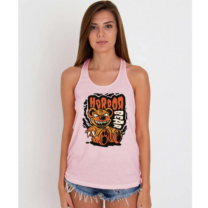 Horror Teddy Bear Women's Knotted Racerback Tank