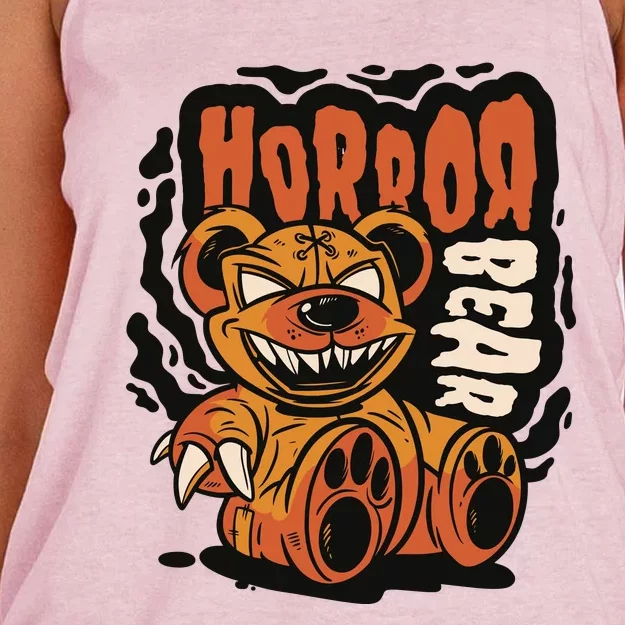 Horror Teddy Bear Women's Knotted Racerback Tank