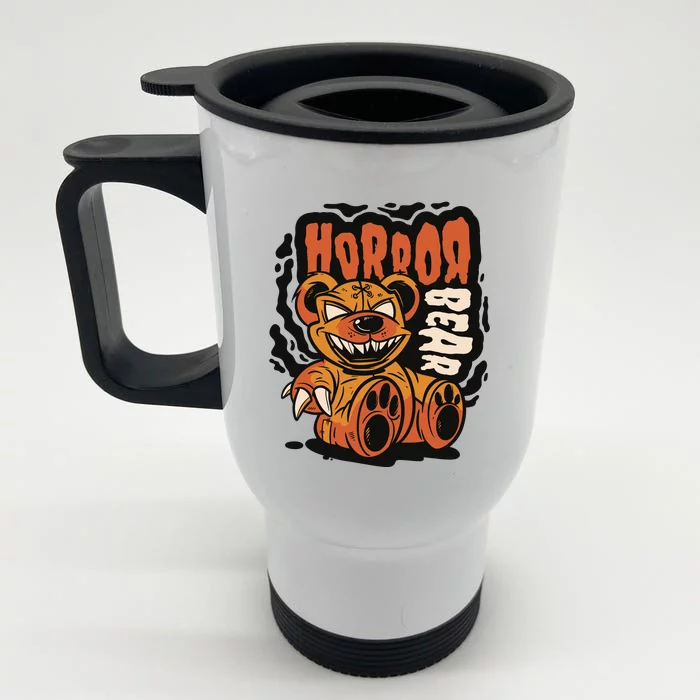 Horror Teddy Bear Front & Back Stainless Steel Travel Mug