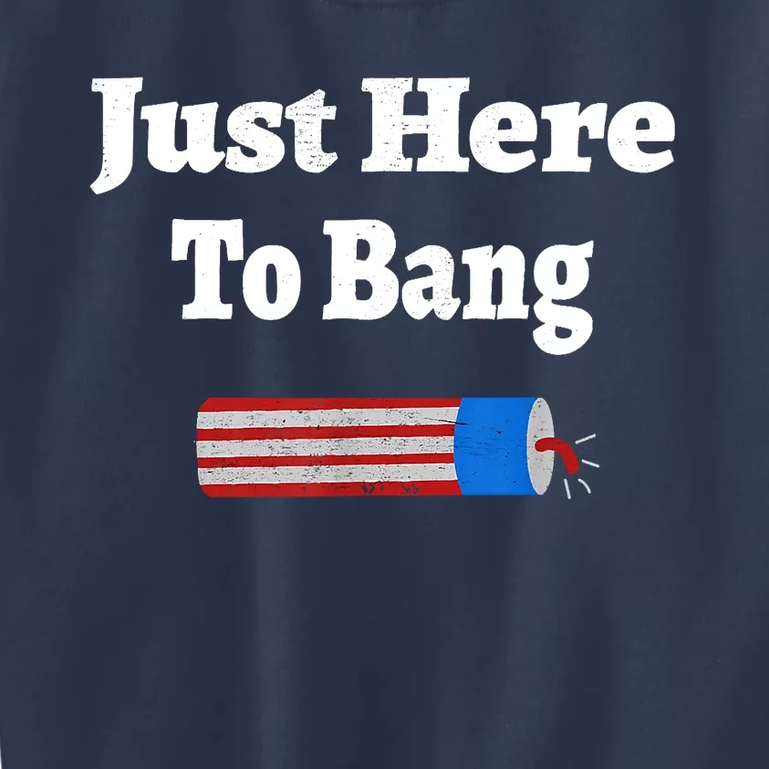 Here To Bang 4th Of July Independence Day Fireworks Kids Sweatshirt