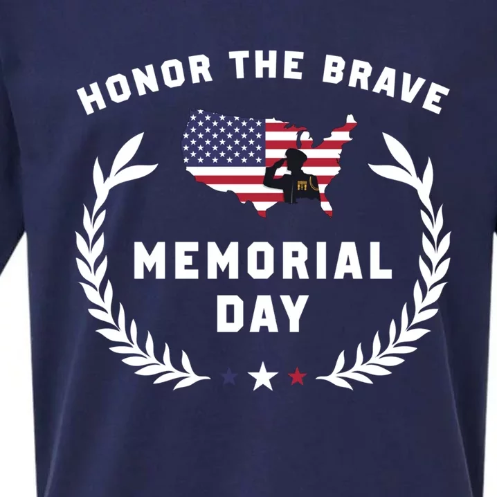 Honor The Brave Memorial Day May 25th Patriotic Meaningful Gift Sueded Cloud Jersey T-Shirt