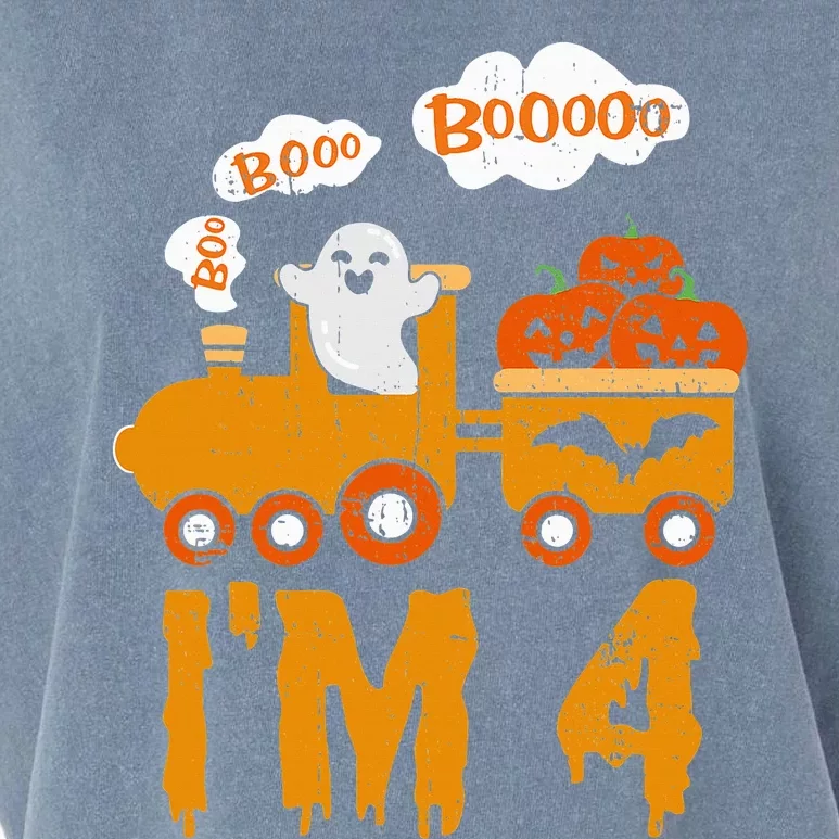 Halloween Train Boo Ghost Pumpkin I'm 4 Year Old Toddler Tee Garment-Dyed Women's Muscle Tee