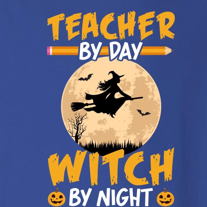 Halloween Teacher By Day Witch By Night Teach Pumpkin Funny Great Gift Toddler Long Sleeve Shirt