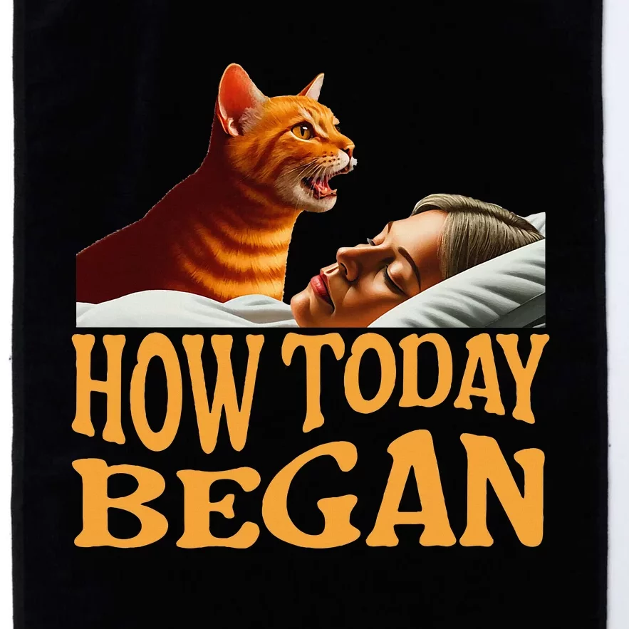 How Today Began Cat Woke Me Early Again Cat Alarm Platinum Collection Golf Towel