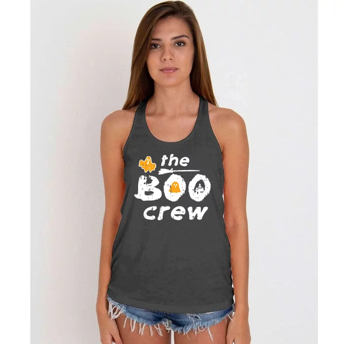 Halloween The Boo Crew Matching Costume Squad Women Women's Knotted Racerback Tank