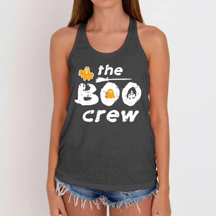 Halloween The Boo Crew Matching Costume Squad Women Women's Knotted Racerback Tank