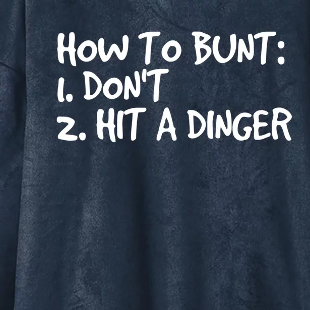 How To Bunt Don't Hit Dinger Gift Funny Baseball Gift Idea Hooded Wearable Blanket