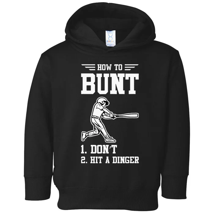 How To Bunt Batter Baseball Men Catcher Pitcher Toddler Hoodie