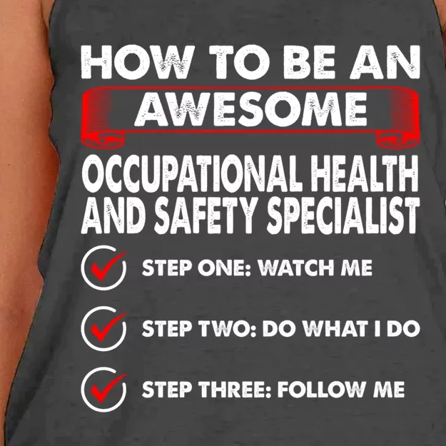 How To Be Awesome Occupational Health And Safety Specialist Funny Gift Women's Knotted Racerback Tank