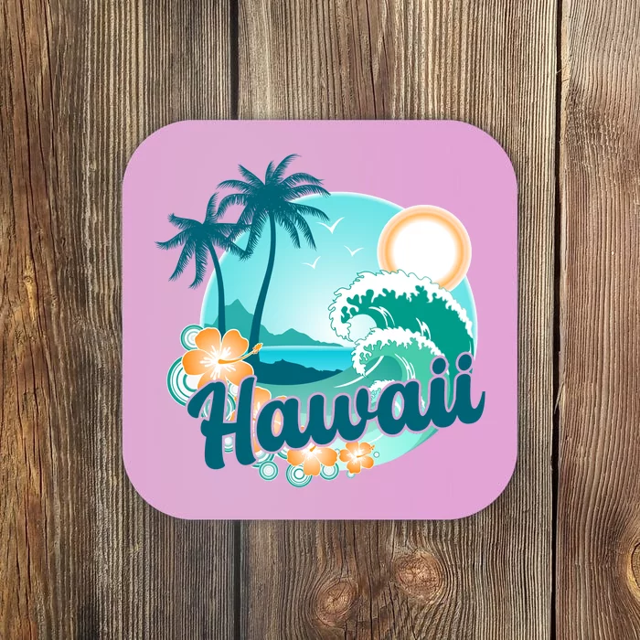 Hawaii Tropical Beach Palm Trees Coaster