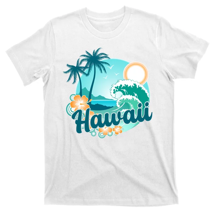 Hawaii Tropical Beach Palm Trees T-Shirt