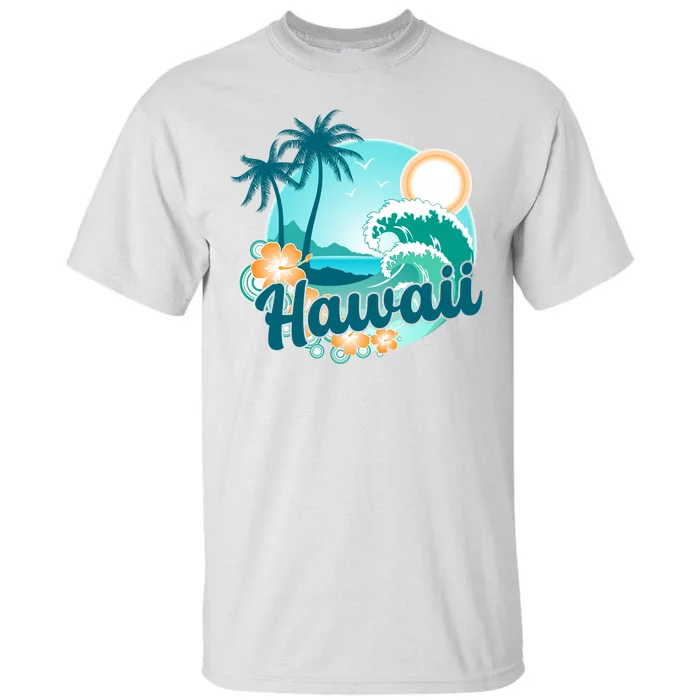 Hawaii Tropical Beach Palm Trees Tall T-Shirt