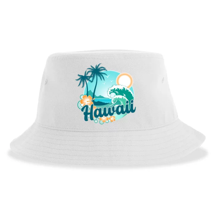 Hawaii Tropical Beach Palm Trees Sustainable Bucket Hat