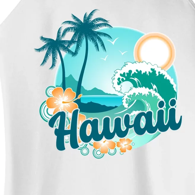 Hawaii Tropical Beach Palm Trees Women’s Perfect Tri Rocker Tank