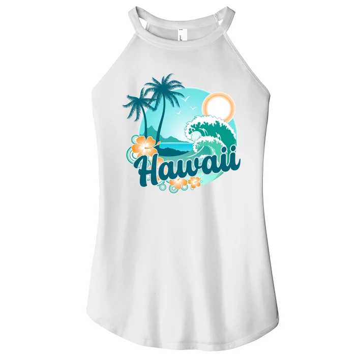 Hawaii Tropical Beach Palm Trees Women’s Perfect Tri Rocker Tank