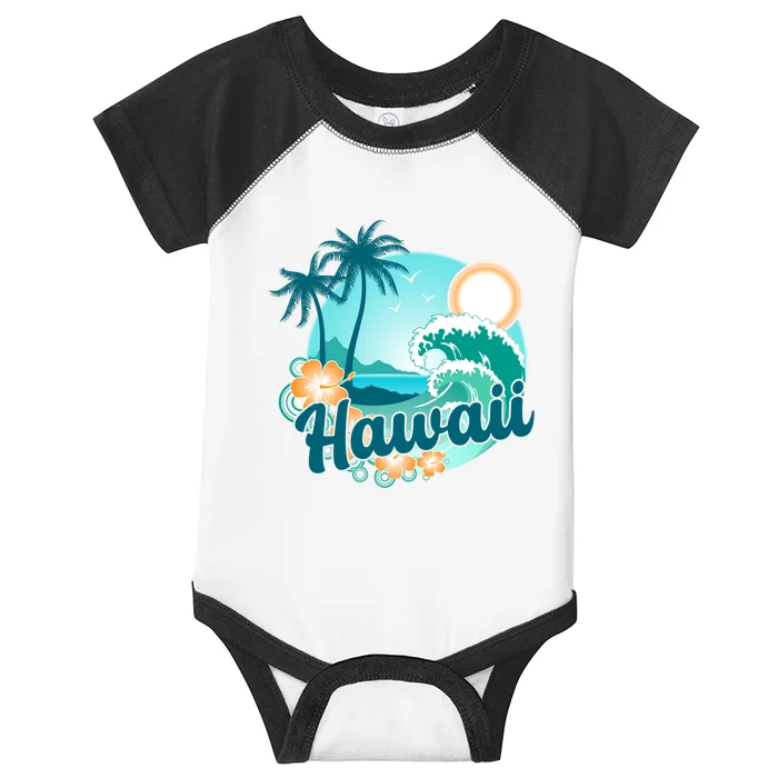 Hawaii Tropical Beach Palm Trees Infant Baby Jersey Bodysuit