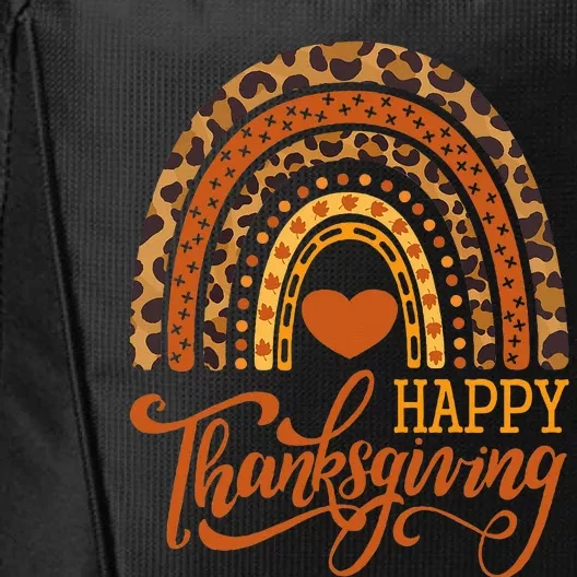 Happy Thanksgiving Boho Rainbow Leopard Fall Autumn City Backpack