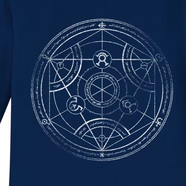 Human Transmutation Circle Chalk Baby Long Sleeve Bodysuit