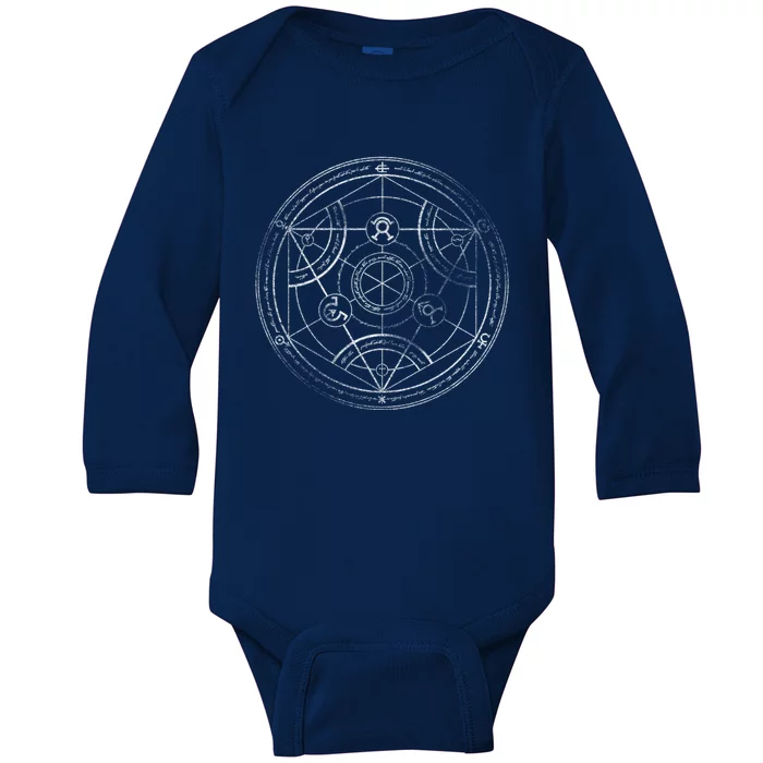 Human Transmutation Circle Chalk Baby Long Sleeve Bodysuit