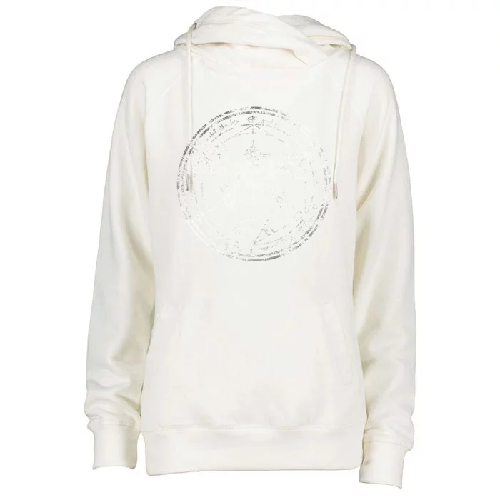 Human Transmutation Circle Silver Grunge Womens Funnel Neck Pullover Hood