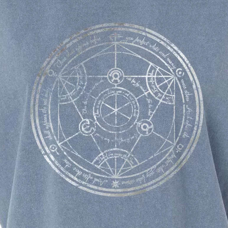 Human Transmutation Circle Silver Grunge Garment-Dyed Women's Muscle Tee