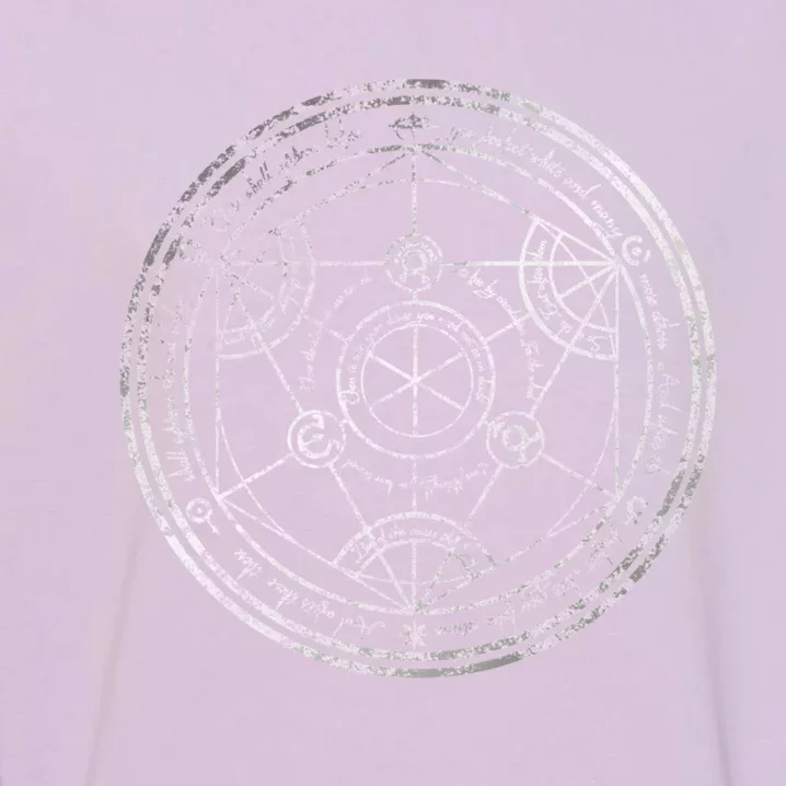 Human Transmutation Circle Silver Grunge Garment-Dyed Sweatshirt