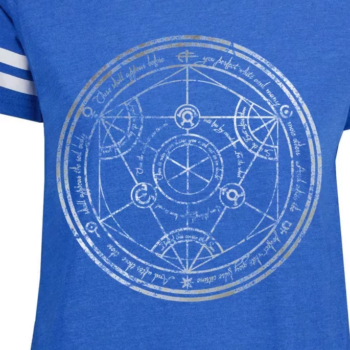 Human Transmutation Circle Silver Grunge Enza Ladies Jersey Football T-Shirt