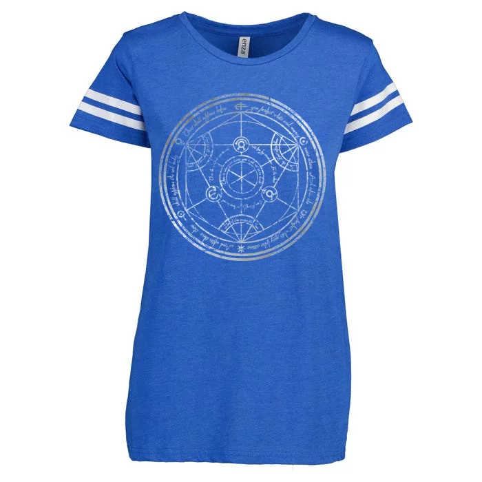 Human Transmutation Circle Silver Grunge Enza Ladies Jersey Football T-Shirt