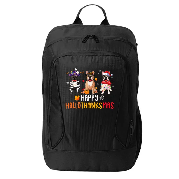 Halloween Thanksgiving Christmas Funny French Bulldog Dogs City Backpack