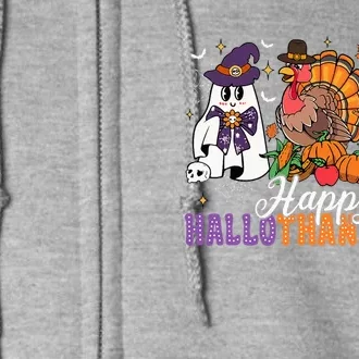 Halloween Thanksgiving Christmas Happy Hallothanksmas Full Zip Hoodie