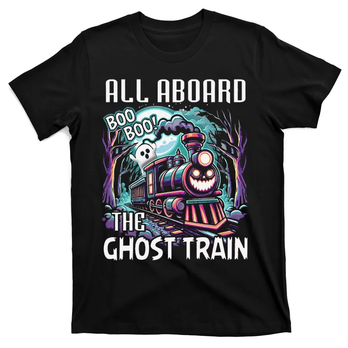 Halloween Train Choo Cho Locomotive All Aboard Railroad T-Shirt